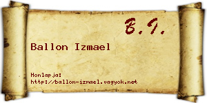 Ballon Izmael névjegykártya